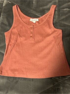 Pink Rose Ribbed Tank